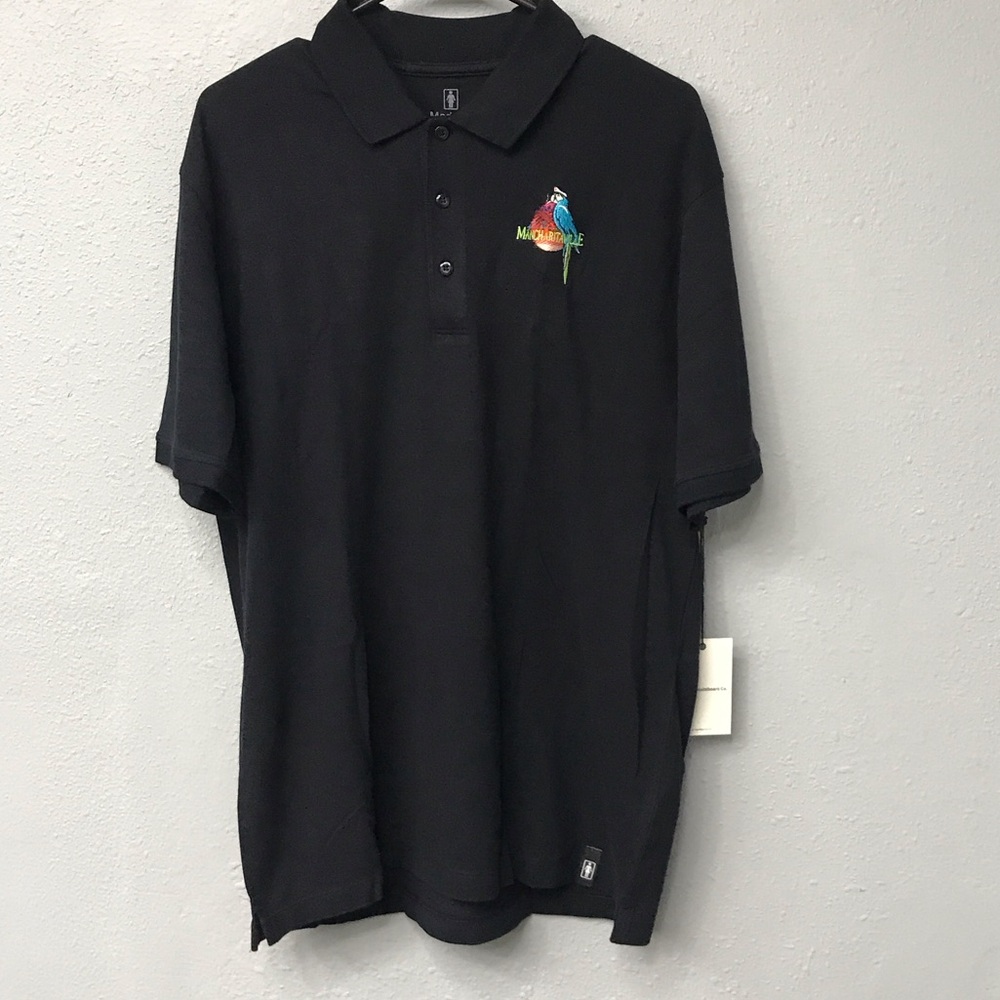 Girl Brand Skateboard CO Black Polo with Vibrant Parrot Embroidery